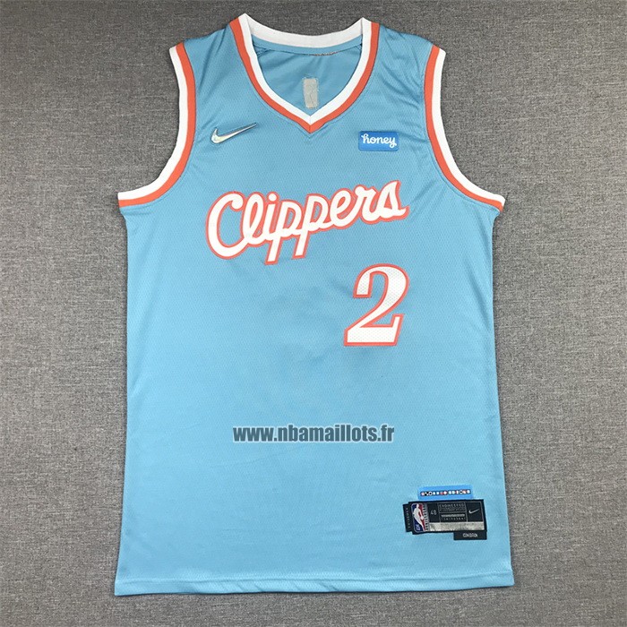 Maillot Los Angeles Clippers Kawhi Leonard NO 2 Ville 2021-22 Bleu